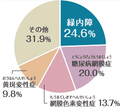 日本における失明原因のグラフ